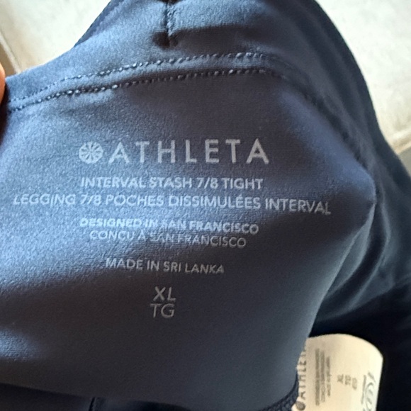 Athleta Navy High-Waisted Leggings - Picture 2 of 2